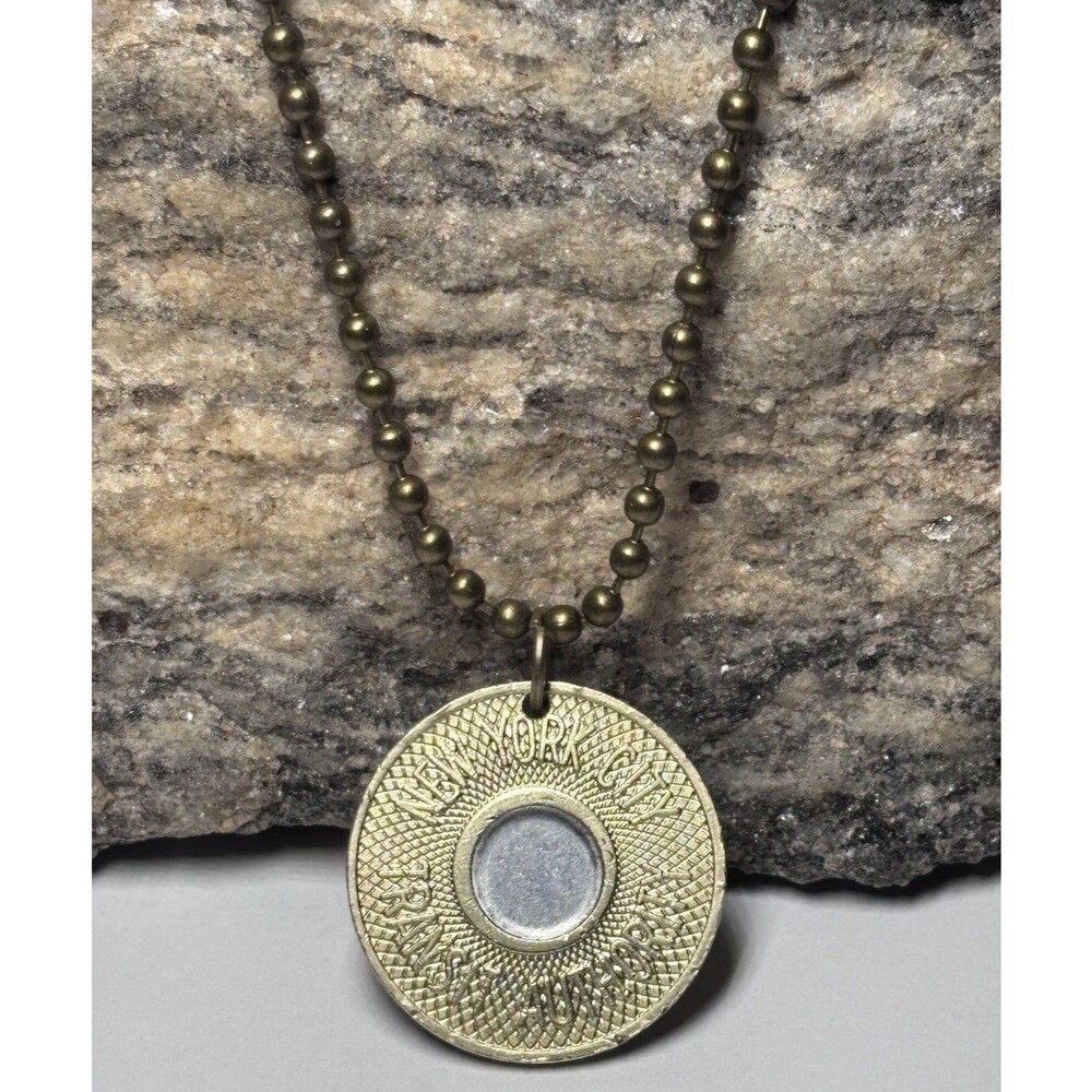 Real 80s NYC Subway "Bullseye" Token Chain Vintage New York Gift. Wear History!